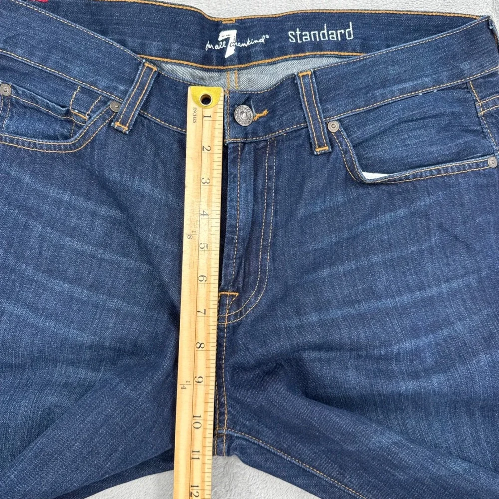 7 For All Mankind Standard Mens Sz 34 Straight Leg Jeans Classic Dark Wash Blue